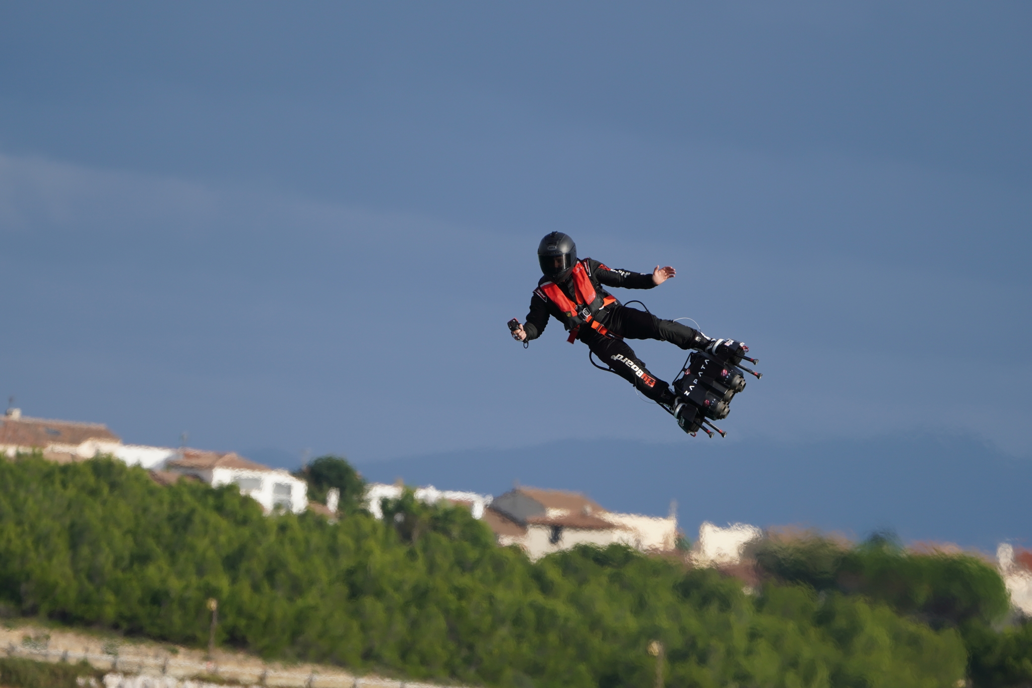 Person flying on a flyboard