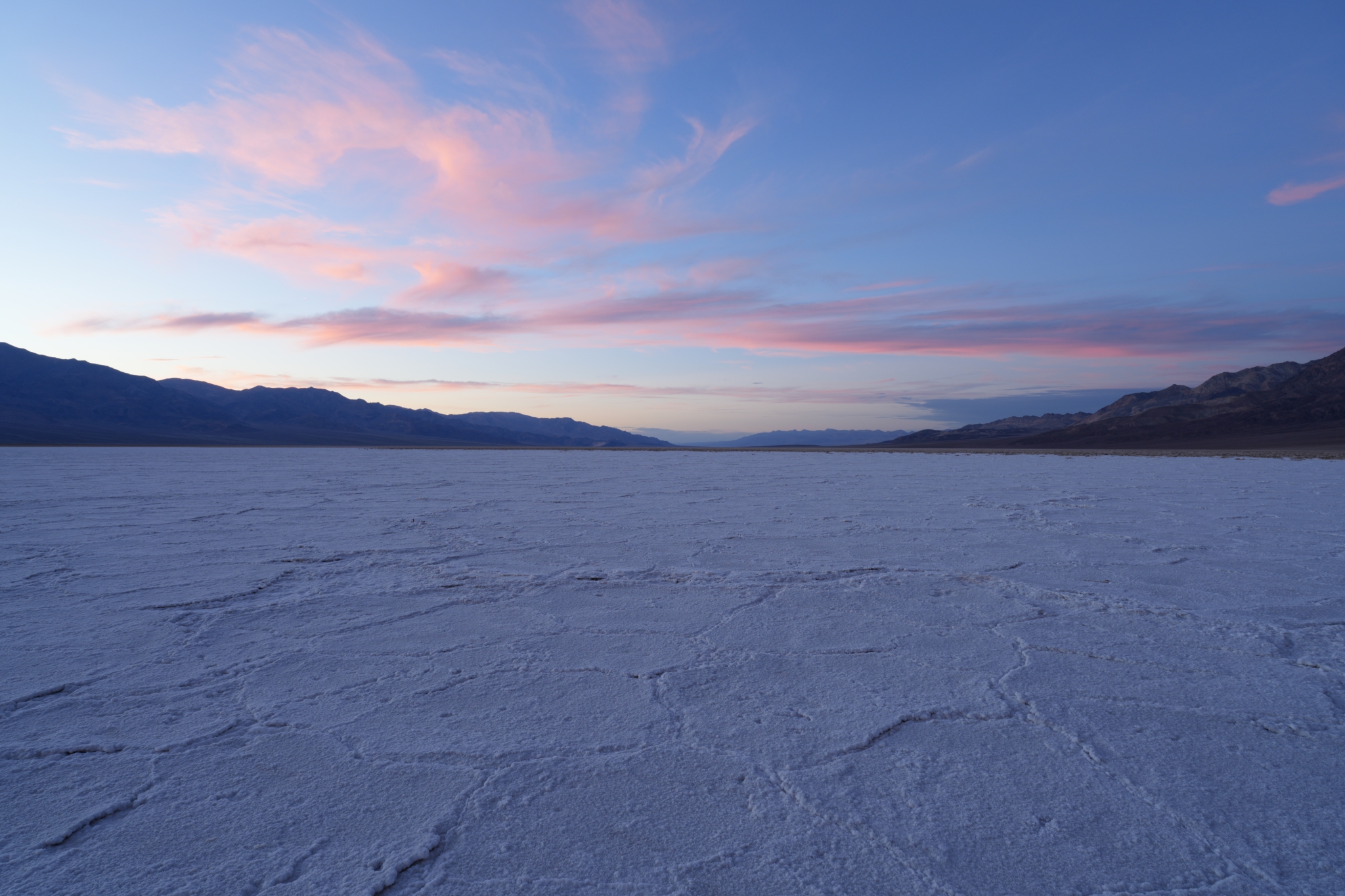 Landscape of frozen water at lowlight