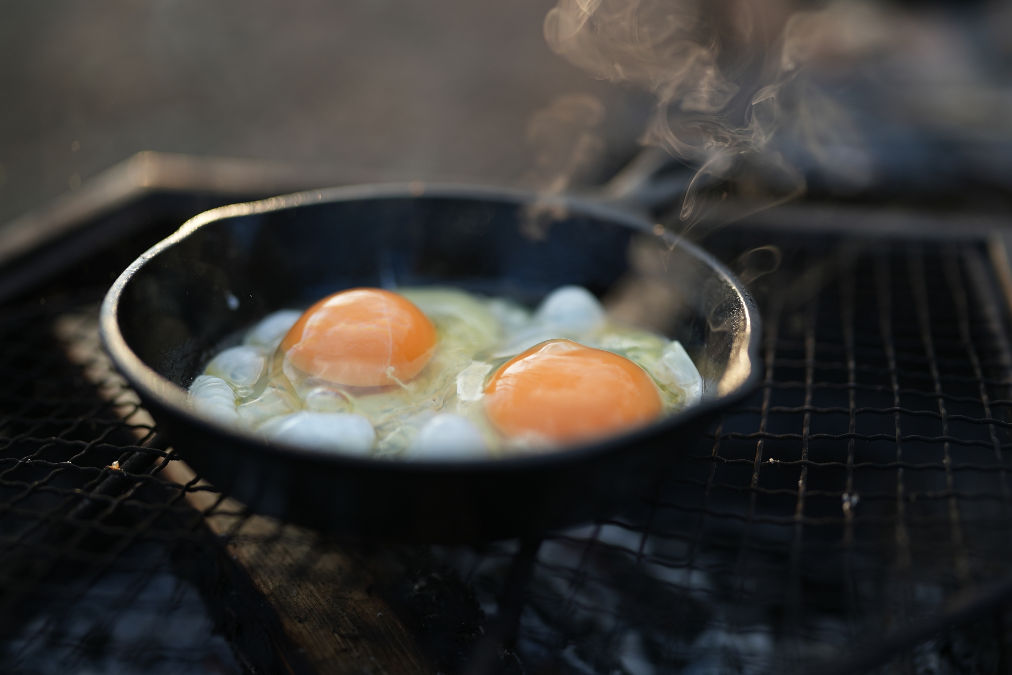 Eggs frying in a frying pan