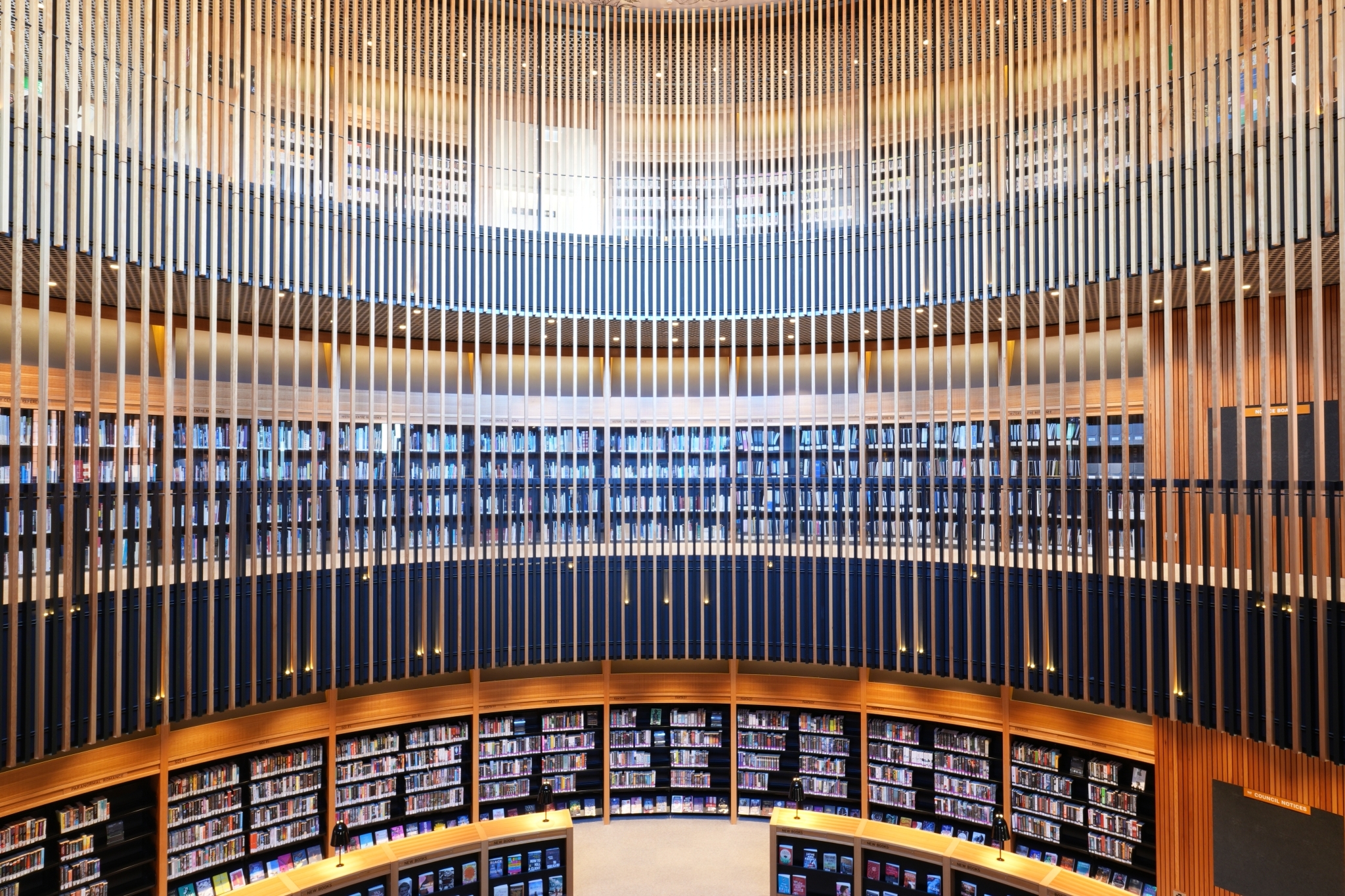 Circular central atrium of a library