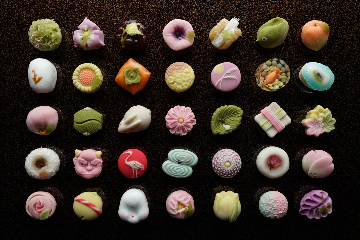 Collection of multi-coloured ornamental sweets