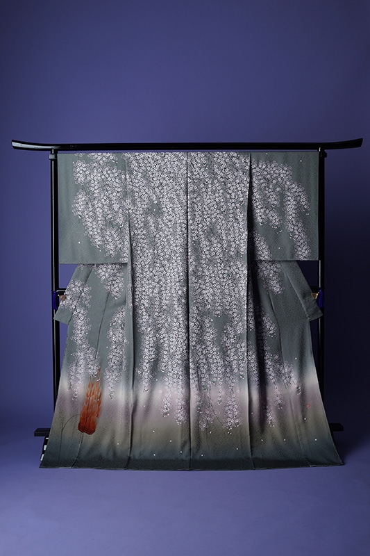 Kimono hanging on frame