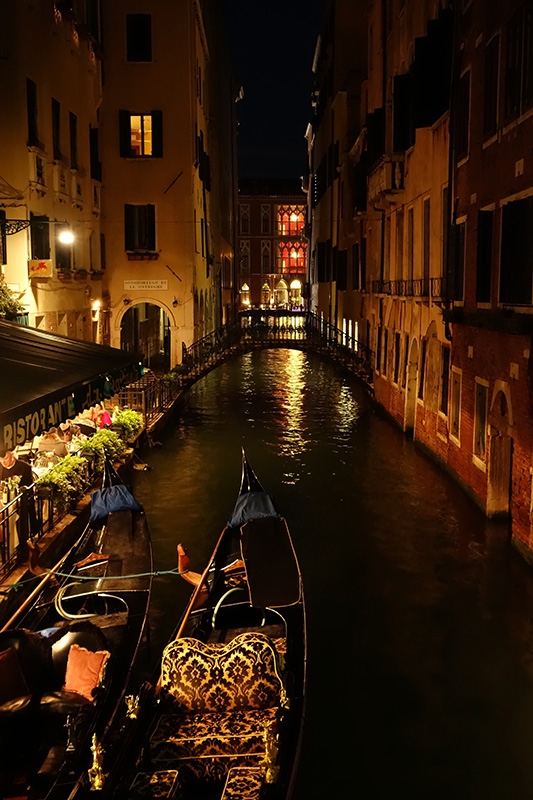 Nocturnal Venetian canal scene