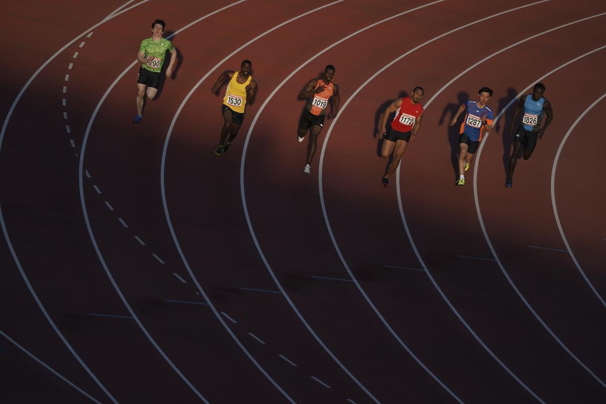 Runners competing on a track