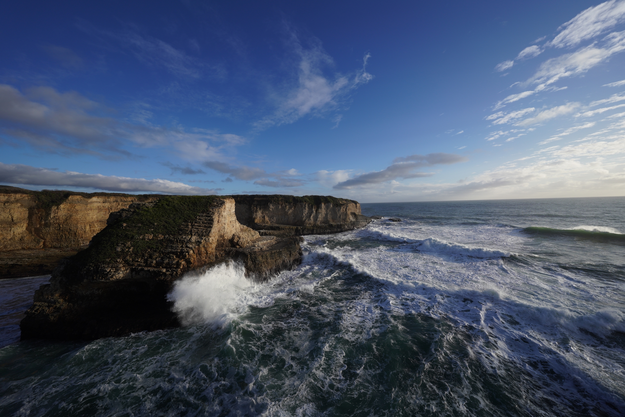 Landscape of rocky cliffs by the sea