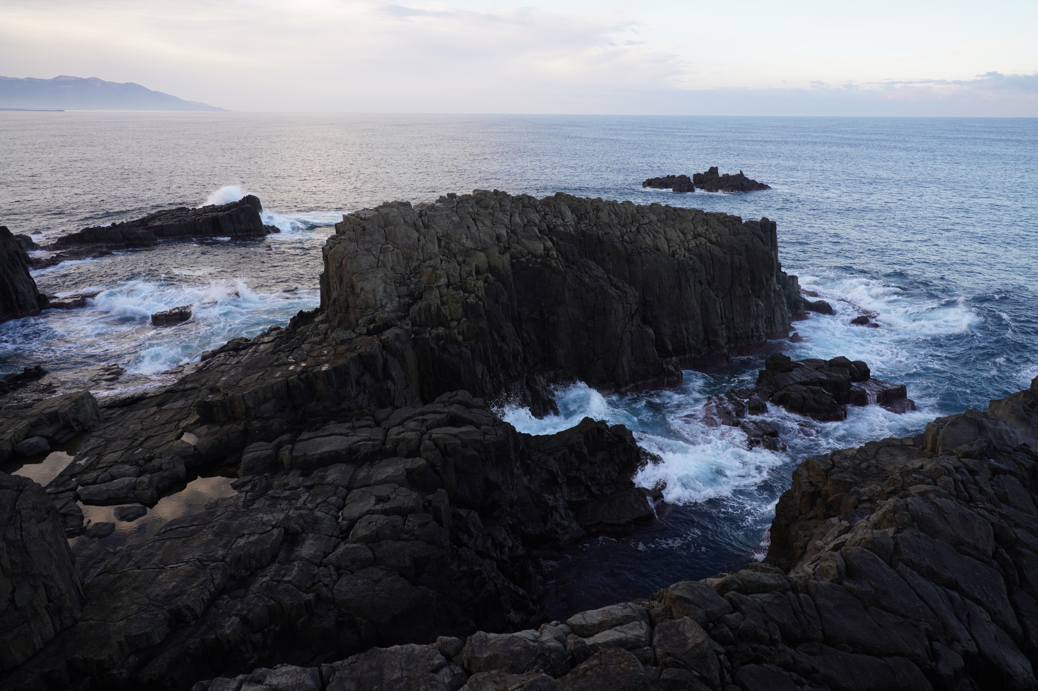 Landscape of cliffs by the sea