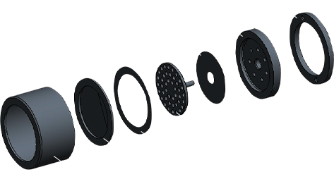 Microphone case, Diaphragm, Spacer, Back-plate, Resistance paper, Bottom Plate, Lock ring