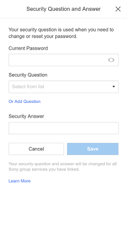 Security Question and Answer