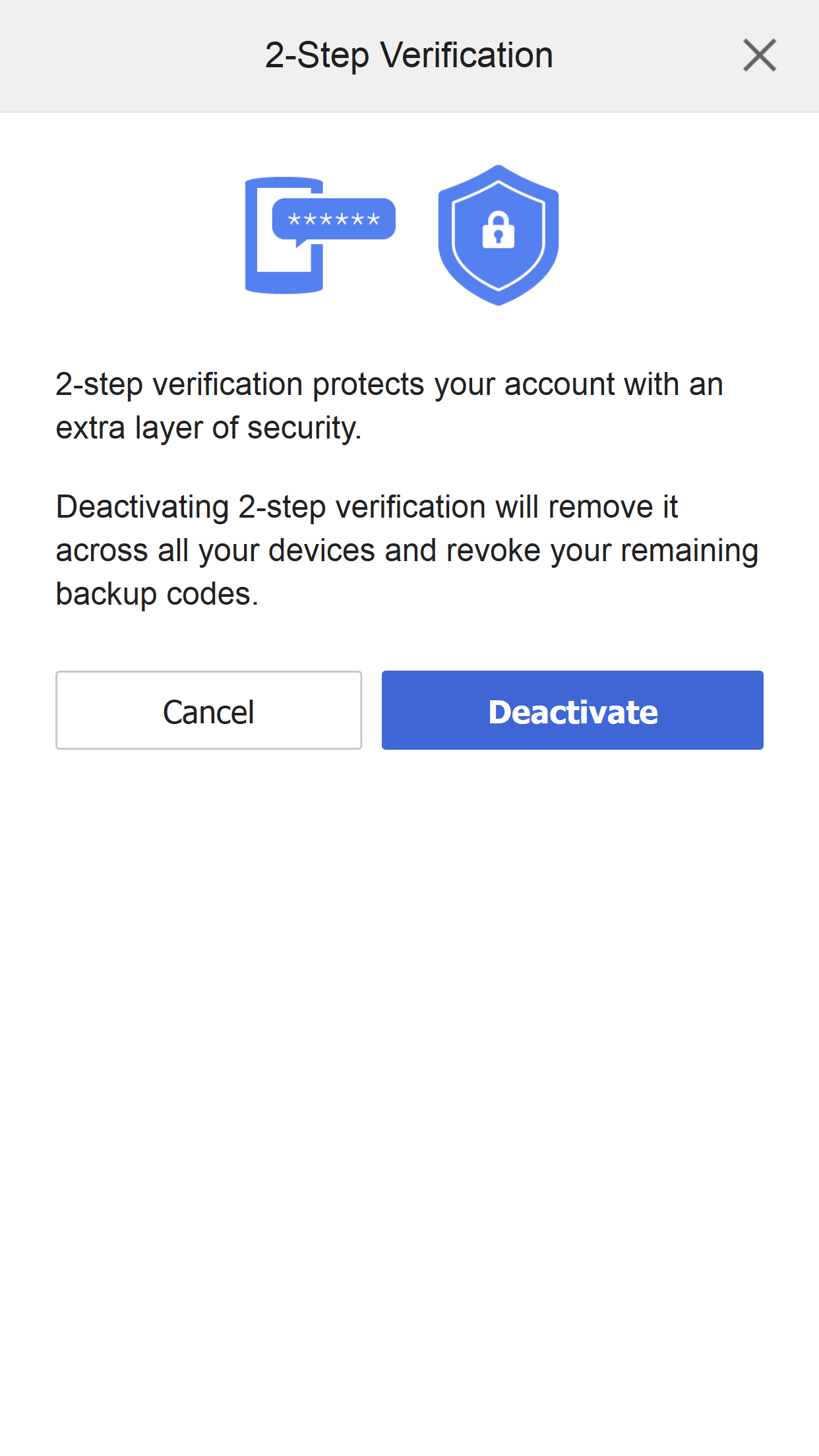 2-Step Verification invalidate