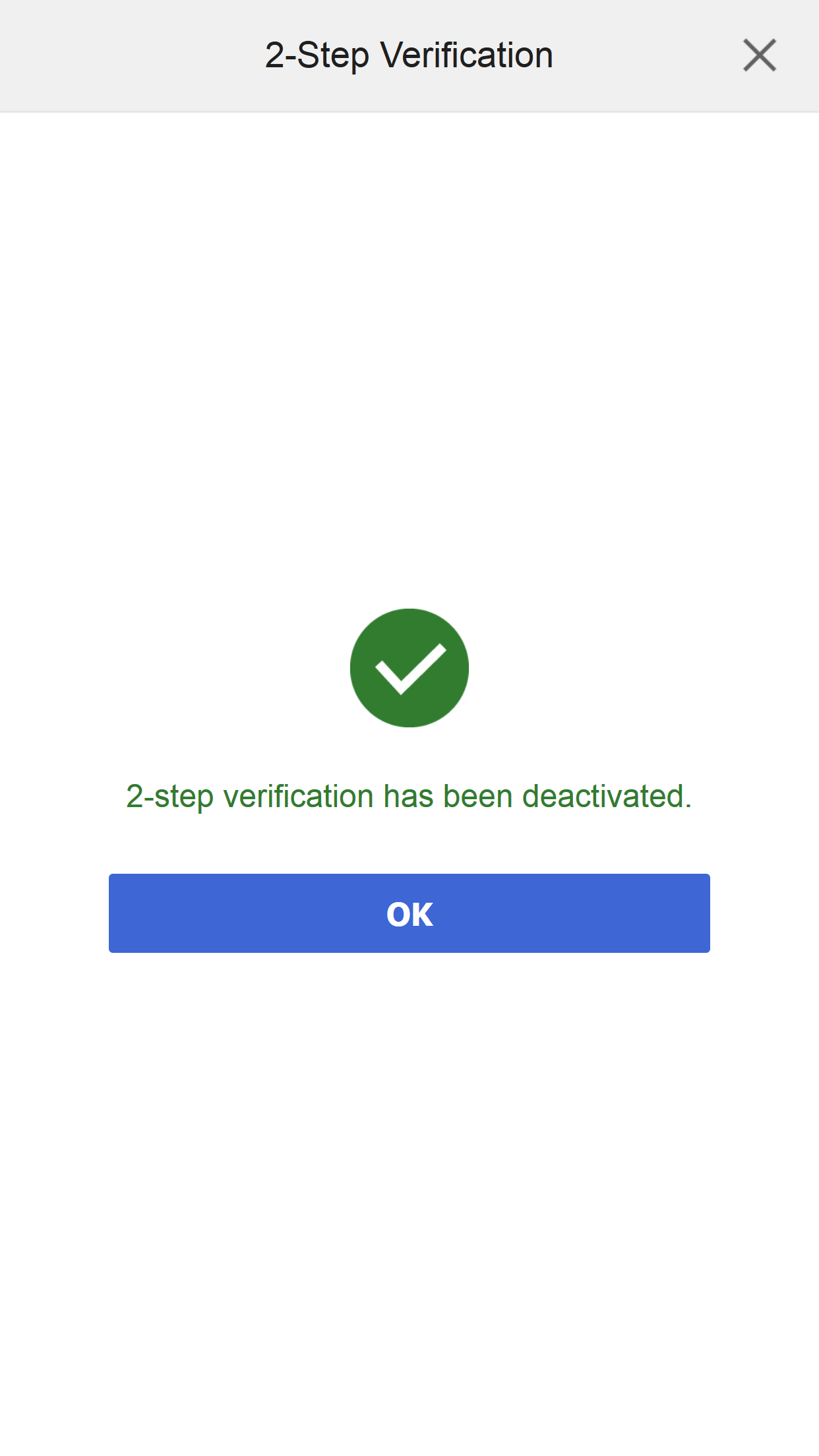 2-Step Verification invalidate success